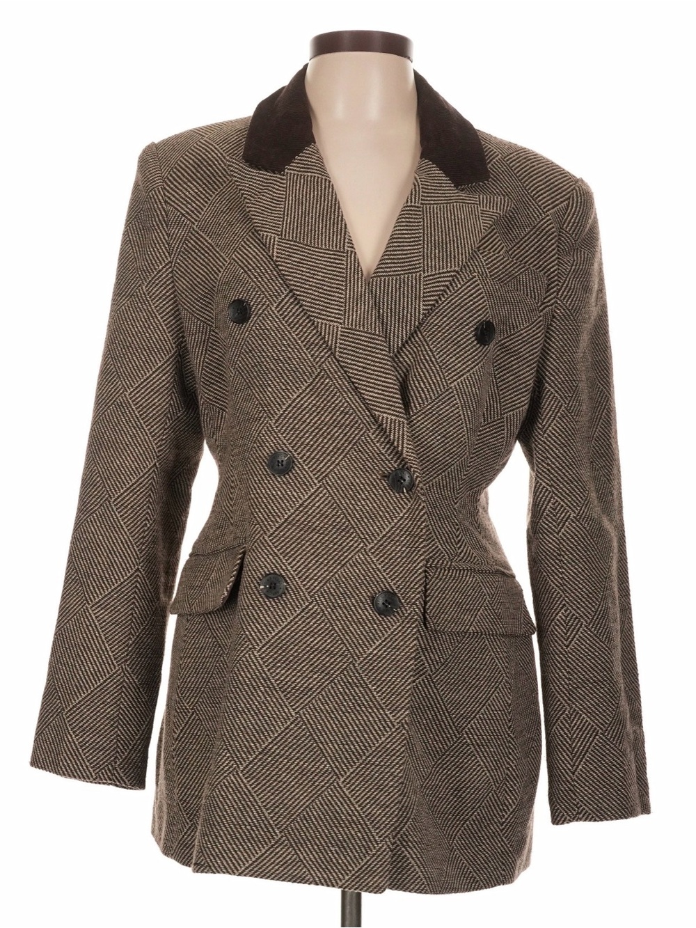 Avec Les Filles Basket Weave Double-Breasted Hourglass Blazer Large - Picture 2 of 12